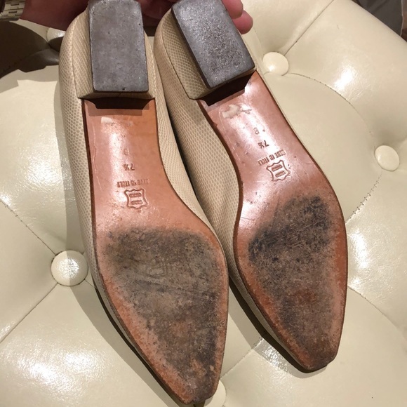 Phyllis Poland Genuine Italian leather low heel size 7.5 - Picture 8 of 11
